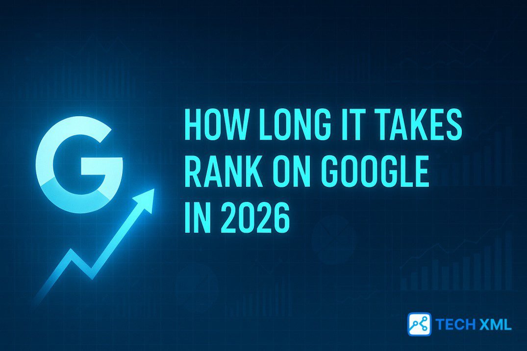 Digital workspace that displays charts and graphs that help readers understand how ranking time works for websites in Google search during 2026.
