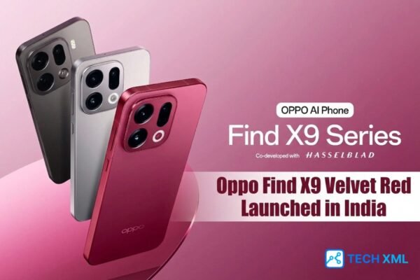 Oppo Find X9 Velvet Red showcased with premium design details and bright colors that highlight the stylish flagship smartphone appeal.