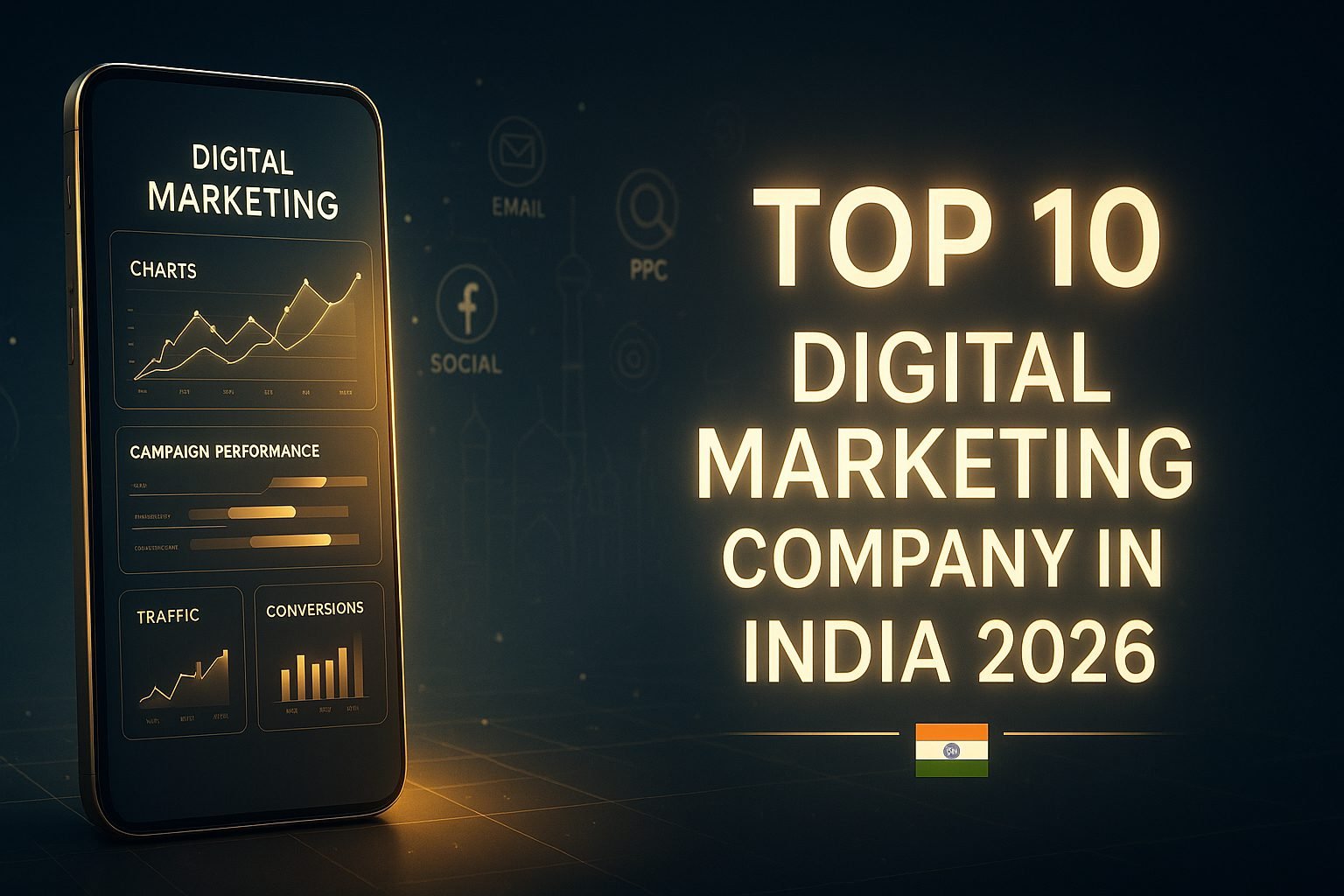Professional marketers discussing analytics and SEO growth reports at the Top 10 Digital Marketing Company in India 2026.