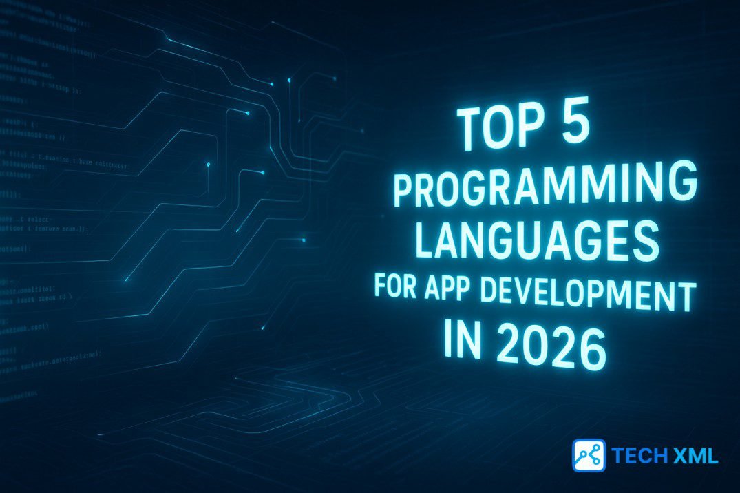 A clean modern banner that highlights top programming languages for 2026 with bold readable text and a smooth background for expert level clarity