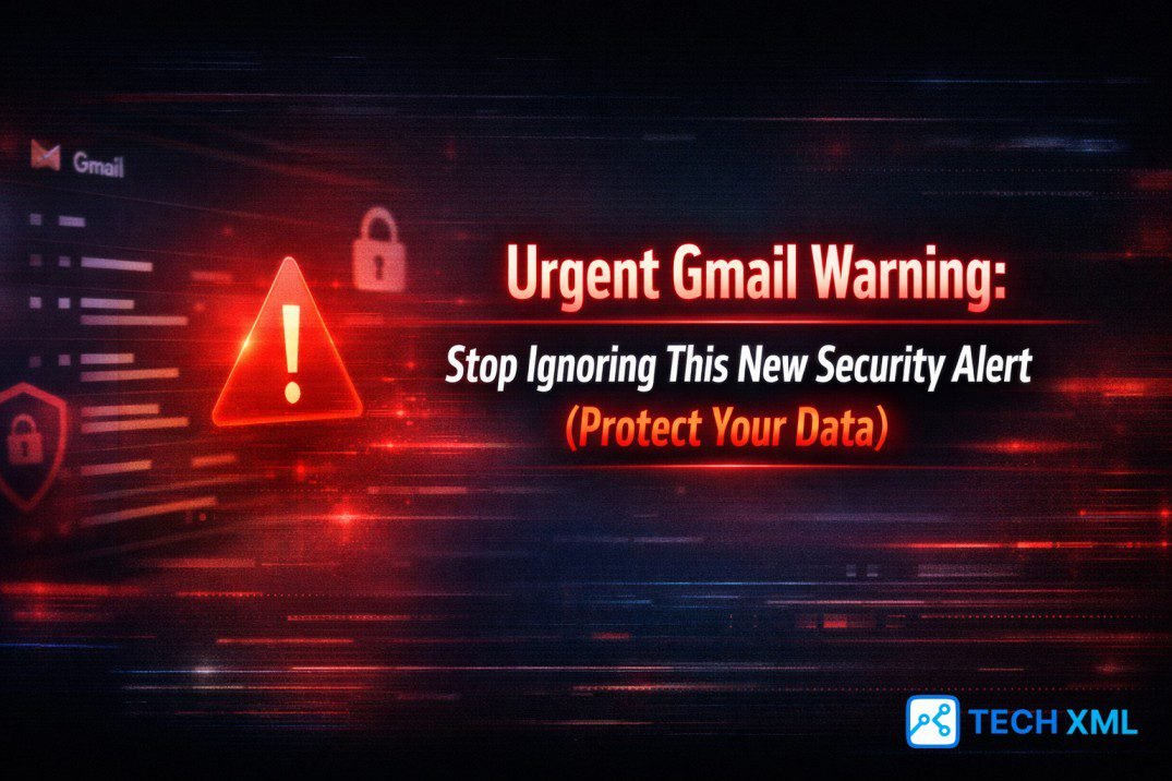 Urgent Gmail security alert showing warning notification about suspicious activity and steps to protect personal email data