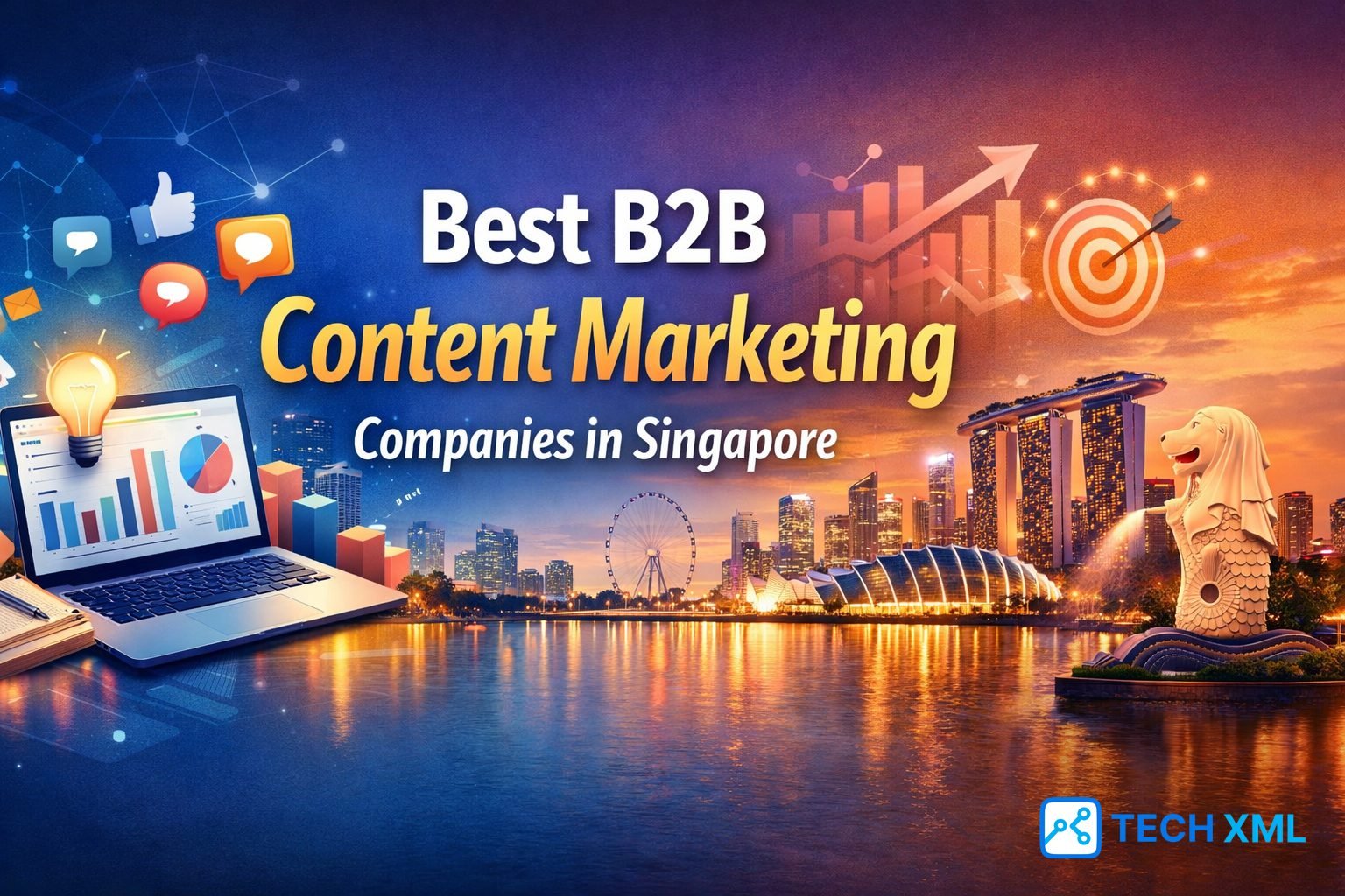 Editorial banner showing Best B2B Content Marketing Companies in Singapore with focus on strategy clarity and trust