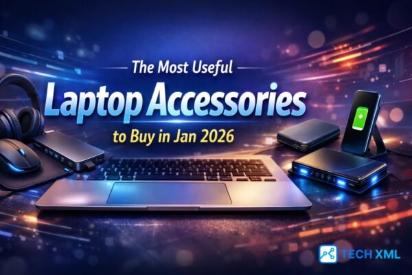 Most useful laptop accessories to buy in Jan 2026 shown in a modern work setup with laptop tools for productivity and comfort