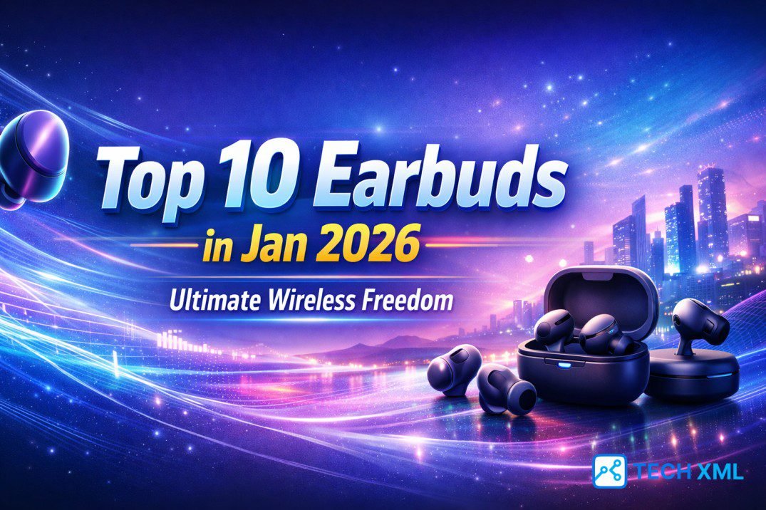 Top 10 Earbuds in Jan 2026 showcasing true wireless earbuds focused on comfort, sound quality, battery life, and daily reliability.