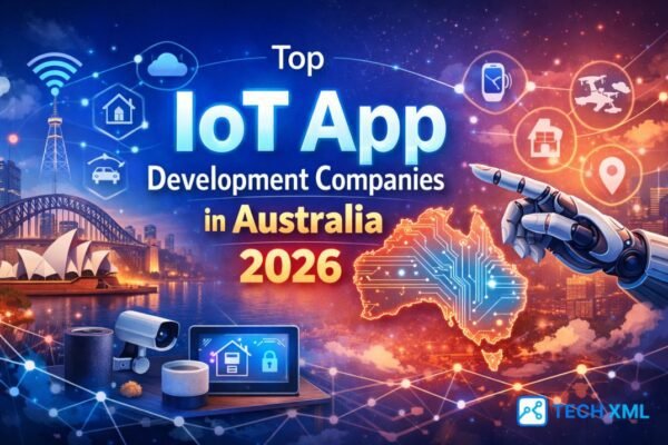 Top IoT app development companies in Australia highlighted with enterprise platforms, device integration, and scalable solutions for 2026
