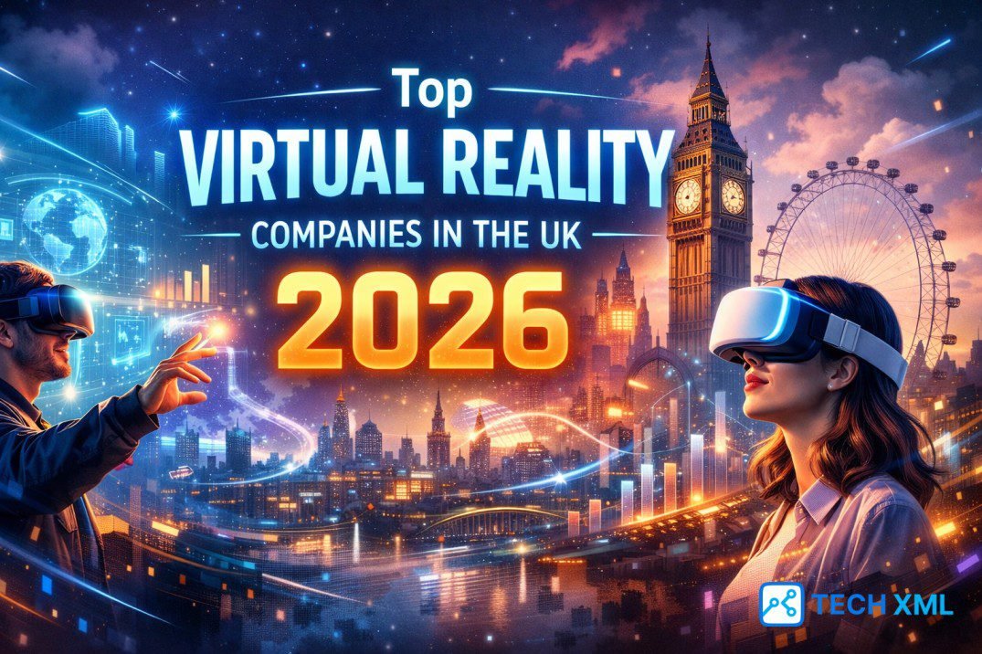 Top virtual reality companies in the UK 2026 showcasing enterprise VR innovation, immersive tech growth, and real world adoption
