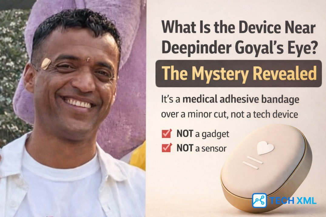 Device near Deepinder Goyal eye seen in public appearance raising curiosity about wearable technology and health related usage