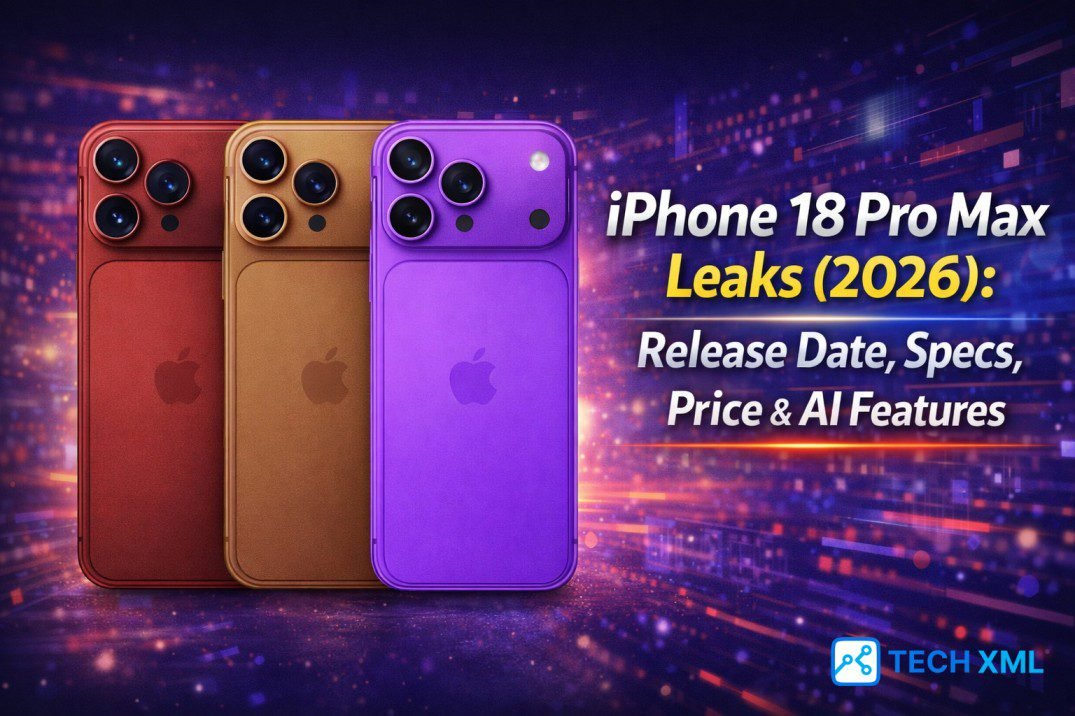 Detailed concept view explaining iPhone 18 Pro Max Leaks with expected design evolution, hardware upgrades, and AI driven features