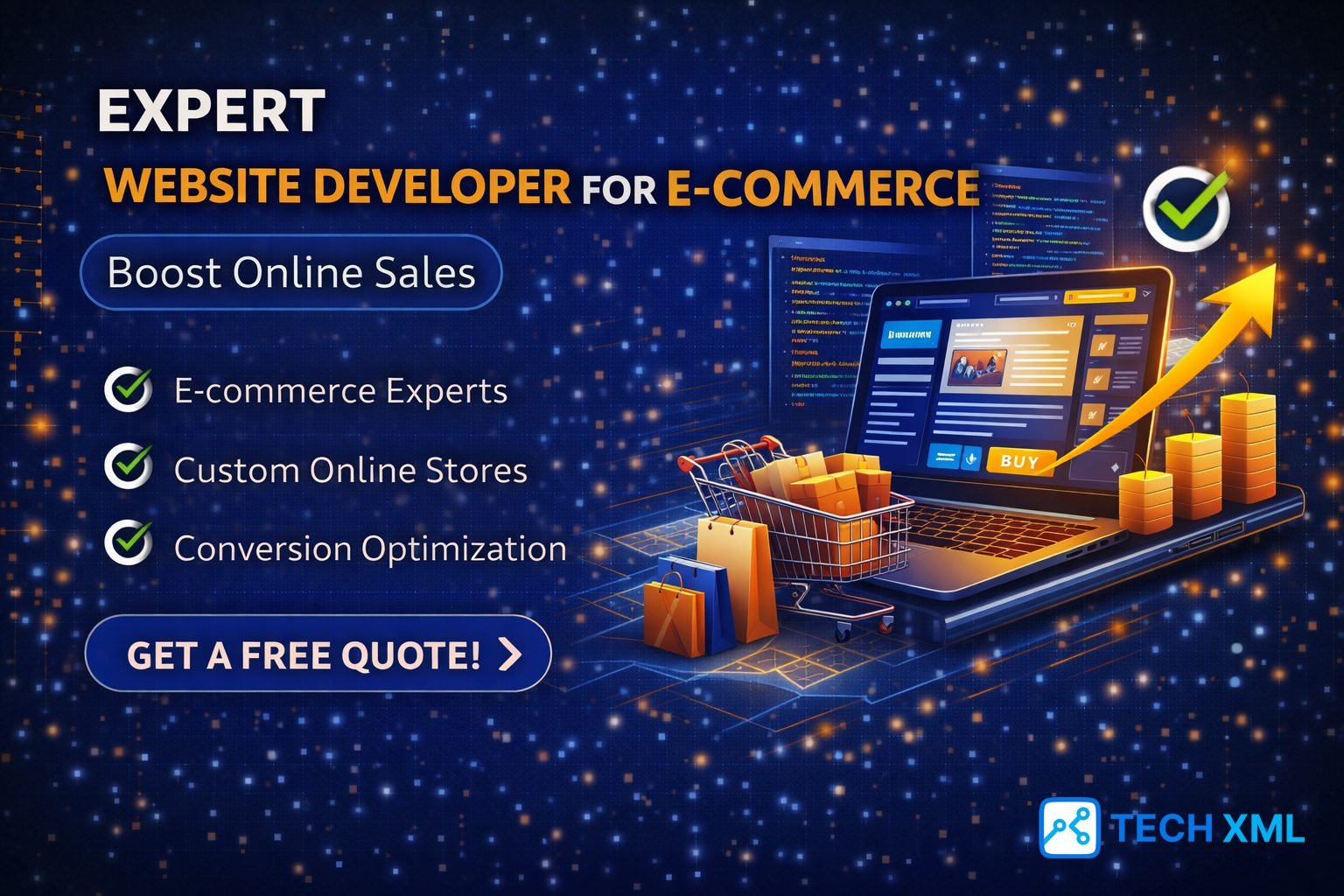 expert website developer for e-commerce building high converting online store with fast loading pages and optimized checkout system