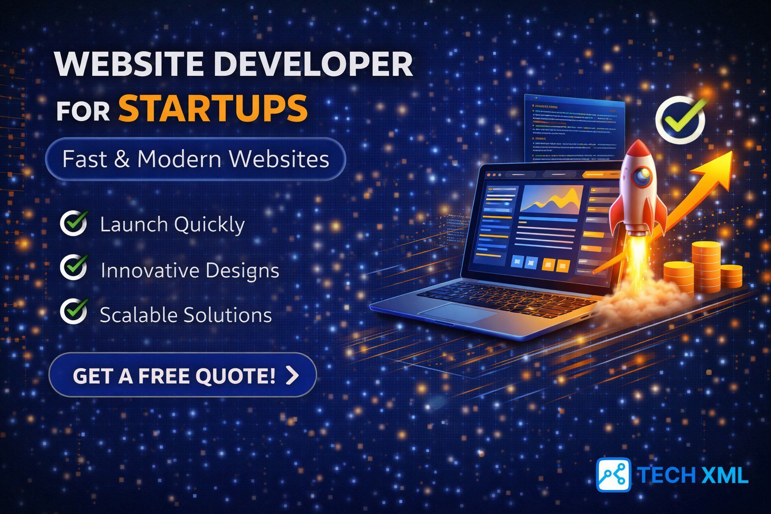 website developer for startups creating fast modern websites with responsive design, scalable architecture, and clean user interface
