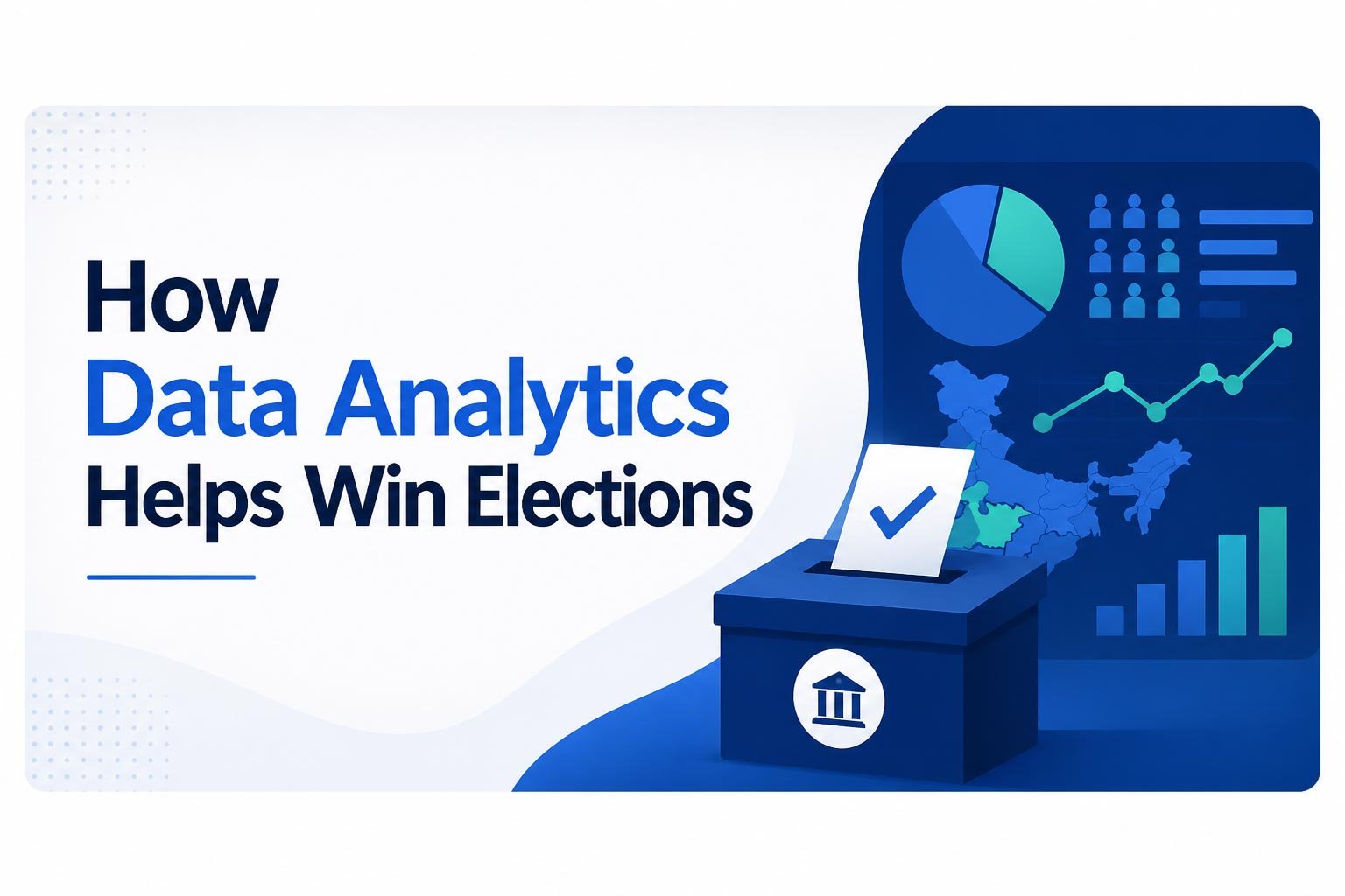 Data analytics dashboard showing voter insights, campaign performance, and election targeting strategies in 2026